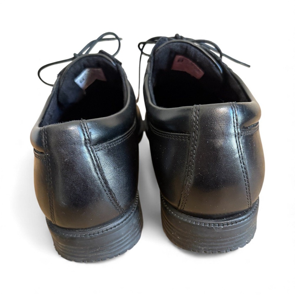 Rockport Mens Black Leather Dress Shoes Oxfords Walkability Cap Toe Hydro Shield - Picture 6 of 10